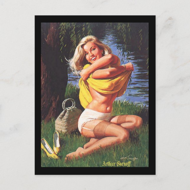 Cartão Postal Cartão-postal da garota dos anos 50 (Frente)