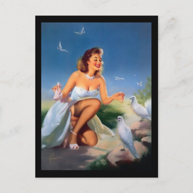 Cartão Postal Cartão-postal da garota dos anos 50 (Frente)