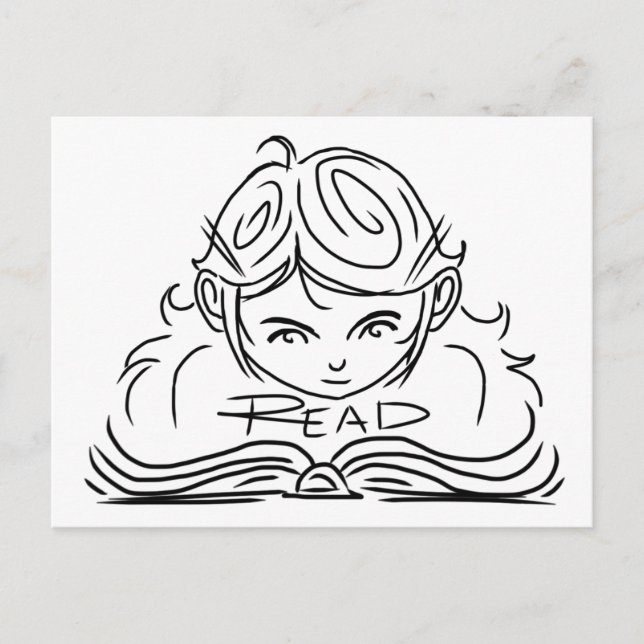 Cartão Postal Cartão-postal da garota leitora (Frente)