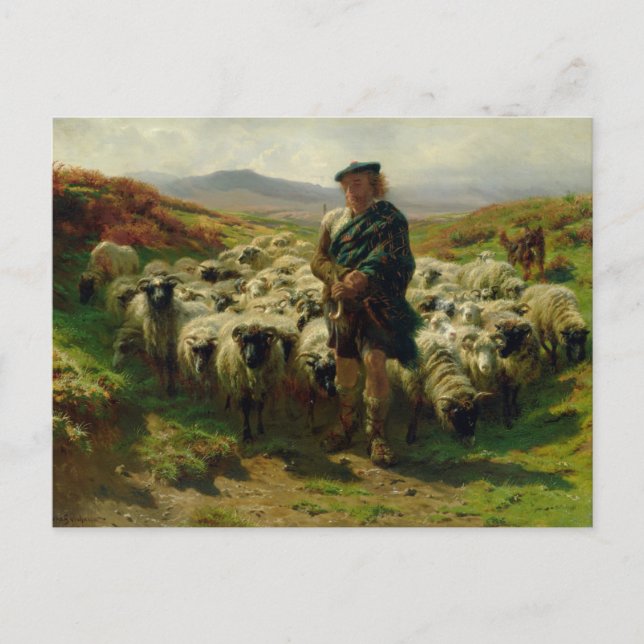 Cartão Postal Cartão-postal da Highland Shepherd por Rosa Bonheu (Frente)