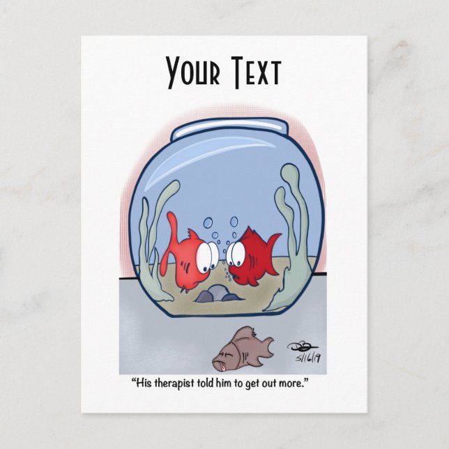Cartão Postal Cartão-postal da história do peixe engraçado (Frente)