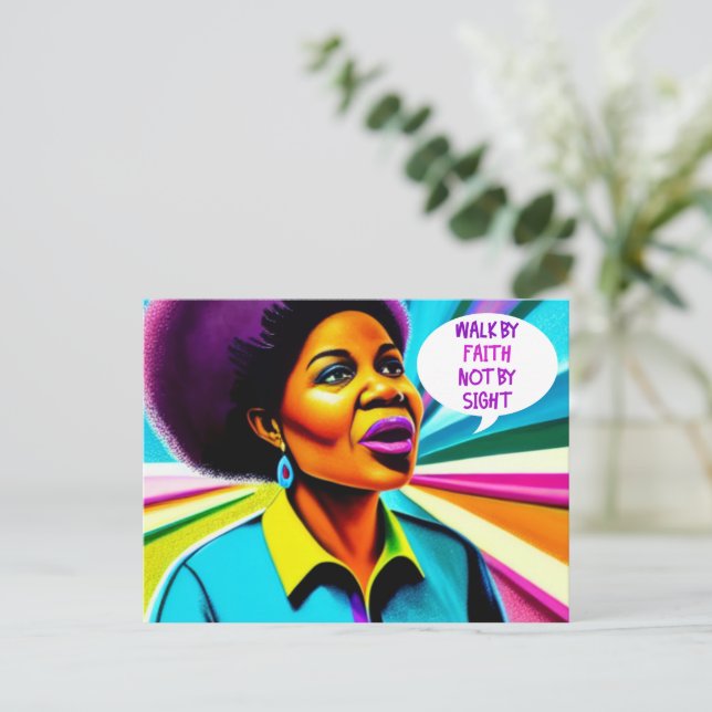 Cartão Postal Cartão-postal da Igreja Lady Walk Por Faith Art (Em pé/Frente)