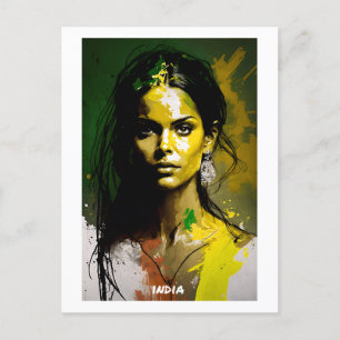 Cartão Postal Cartão-postal da Índia - Coleção Mundial das Mulhe