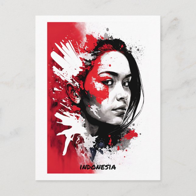 Cartão Postal Cartão-postal da Indonésia - Retrato - Mundo das M (Frente)