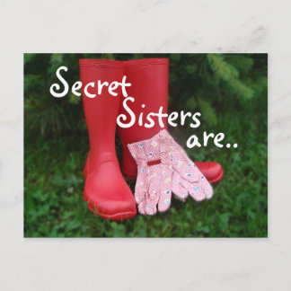 Cartão Postal Cartão-postal da Irmã Red Boots Secret - ou qualqu