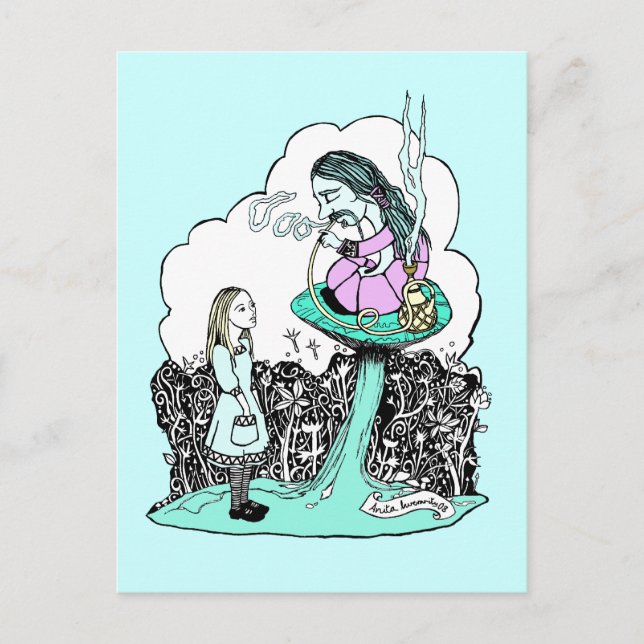 Cartão Postal Cartão-postal da lagarta de fumaça Hookah (Frente)