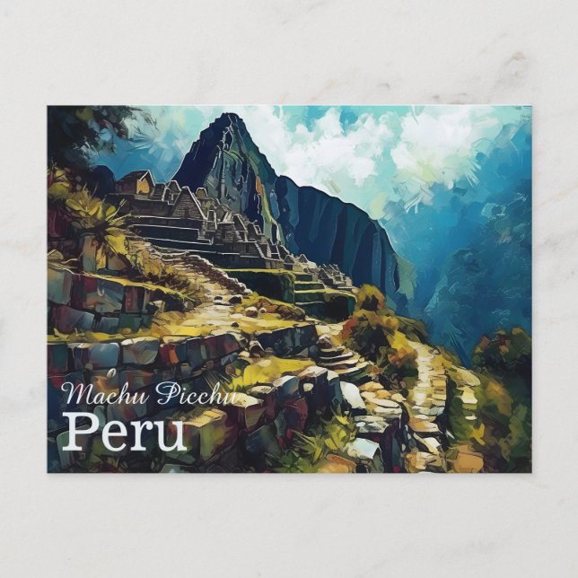 Cartão Postal Cartão-postal da Máquina Artística Picchu Peru (Frente)