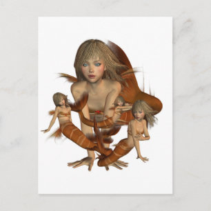 Cartão Postal Cartão-postal da Mermaid do ouro