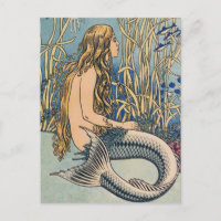 Cartão-postal da Mermaid Vintage