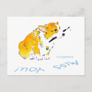 Cartão Postal Cartão-postal da Miss You Corgi