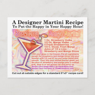 Cartão Postal Cartão-postal da Morango Mango Martini