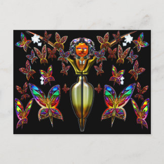 Cartão Postal Cartão-postal da mulher borboleta