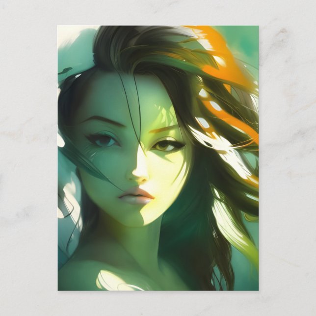 Cartão Postal Cartão-postal da mulher de beleza AI (Frente)