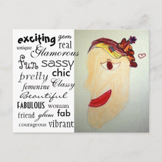 Cartão Postal Cartão-postal da mulher na revista