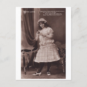 Cartão Postal Cartão-postal da Mulher Romântica Belle Epoque