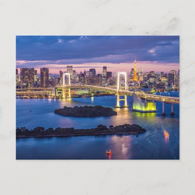 Cartão Postal Cartão-postal da noite em Tóquio (Frente)