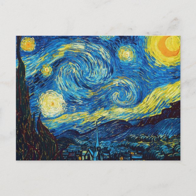 Cartão Postal Cartão-postal da noite estelar Van Gogh (Frente)