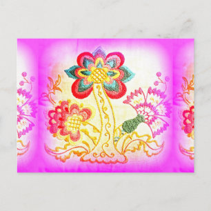 Cartão Postal cartão-postal da palmeira rosa-pia-psíquica-pentea
