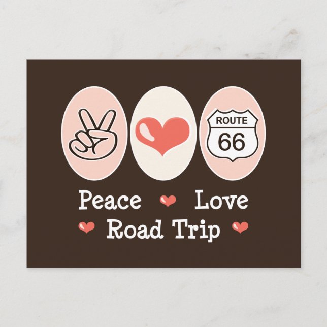 Cartão Postal Cartão-postal da Peace Love Road Route 66 (Frente)