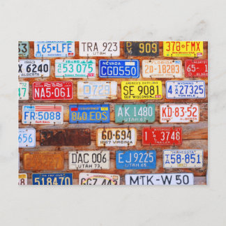 Cartão Postal Cartão-postal da placa de licença de viagem