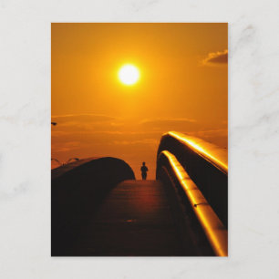 Cartão Postal Cartão-postal da ponte Sunset Delight do Runner