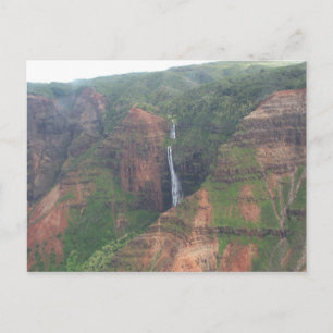 Cartão Postal Cartão-postal da queda d'água da montanha Kauai