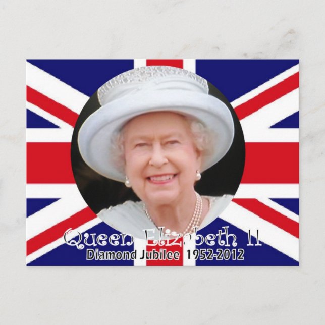 Cartão Postal Cartão-postal da Rainha Elizabeth Diamond Jubilee (Frente)