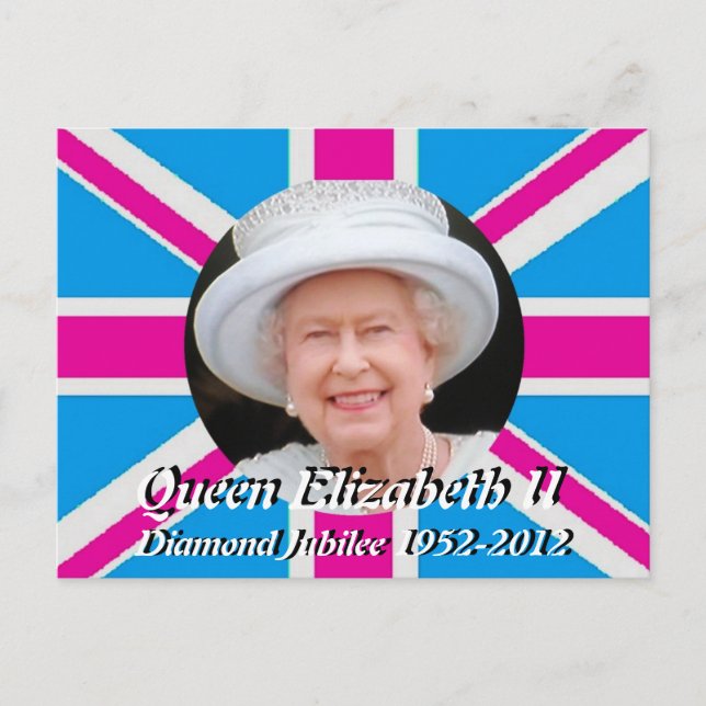 Cartão Postal Cartão-postal da Rainha Elizabeth Diamond Jubilee (Frente)