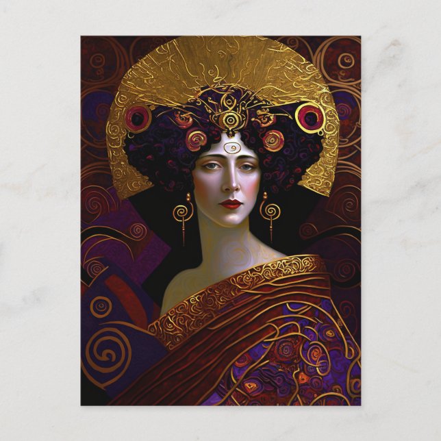 Cartão Postal Cartão-postal da Rainha inspirada pelo Klimt (Frente)