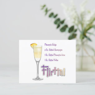 Cartão Postal Cartão-postal da Receita de Cocktail Flirtini Pine