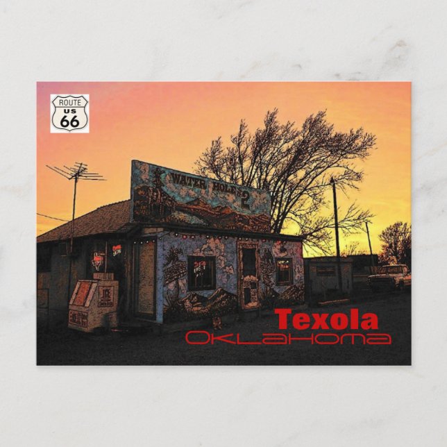 Cartão Postal Cartão-postal da Rota 66 (OK) (Frente)