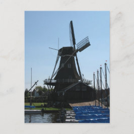 Cartão Postal Cartão-postal da Silhouette Windmill Holandesa