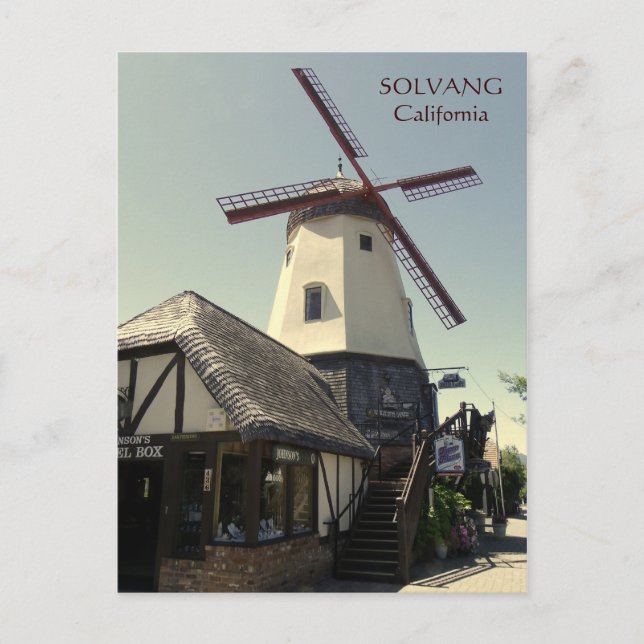 Cartão Postal Cartão-postal da Solvang Windmill! (Frente)