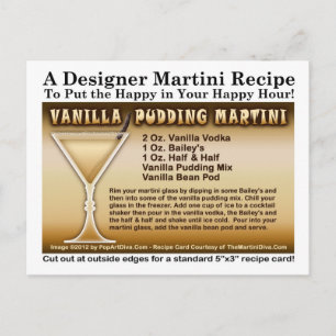 Cartão Postal Cartão-postal da Vanilla Pudim Martini