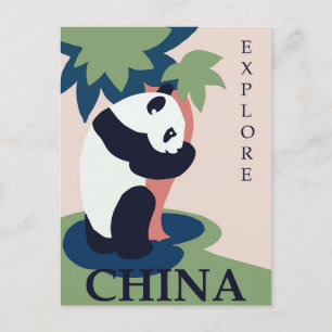 Cartão Postal Cartão-postal da Viagens vintage China Panda