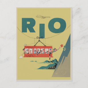 Cartão Postal Cartão-postal da Viagens vintage Rio Brasil