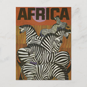 Cartão Postal Cartão-postal da Viagens vintage Zebra da África