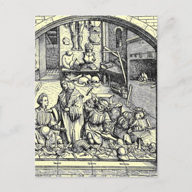 Cartão Postal Cartão-postal da Vida Medieval (Frente)