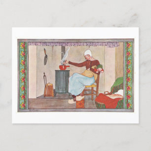 Cartão Postal Cartão-postal da Vintage, Mãe e Filho
