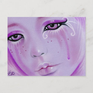 Cartão Postal Cartão-postal da Violet Tears Sad Girl