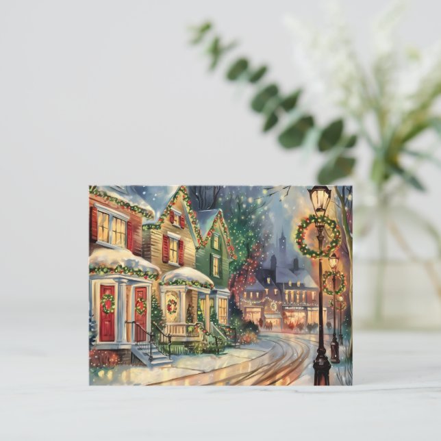 Cartão Postal Cartão-postal da vizinhança natalícia (Em pé/Frente)