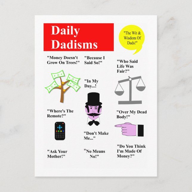 Cartão Postal Cartão-postal Dadisms Diário (Frente)