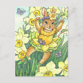 Cartão Postal Cartão-postal Daffodil Jonquil Ballerina Bunny