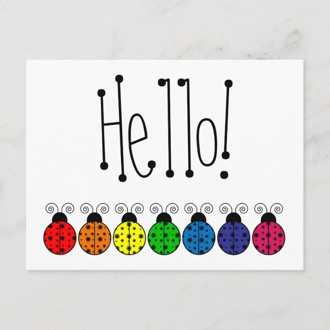 Cartão Postal Cartão-postal Daisy Ladybug preguiçoso (Frente)