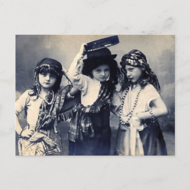 Cartão Postal Cartão-postal das crianças ciganas vitorianas (Frente)