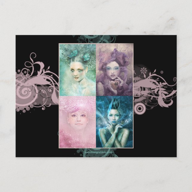 Cartão Postal Cartão-postal das damas pintadas (Frente)