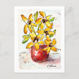Cartão Postal Cartão-postal das flores amarelas
