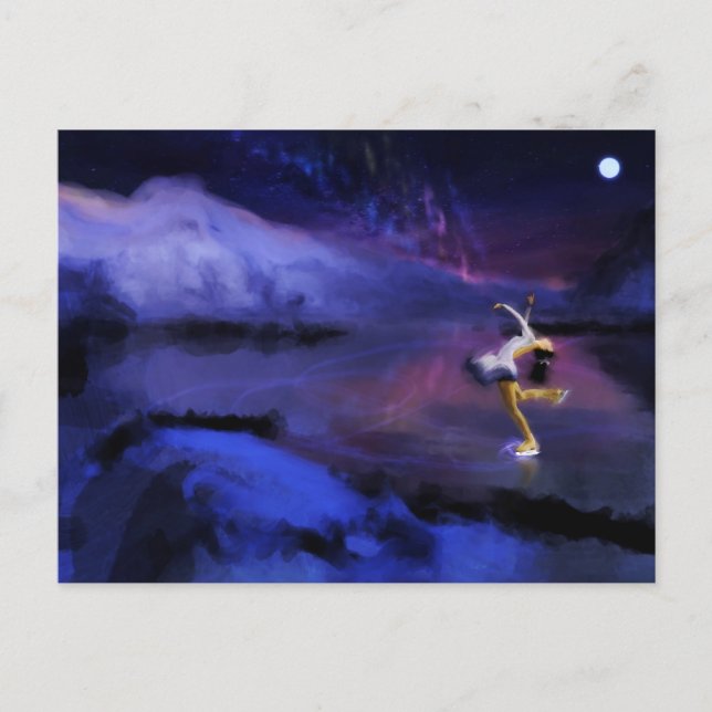 Cartão Postal Cartão-postal das luzes de patinação sob o Norte (Frente)