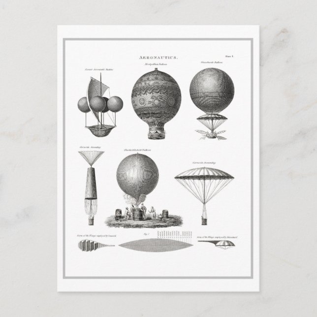 Cartão Postal Cartão-postal das máquinas voadoras aeronáuticas V (Frente)