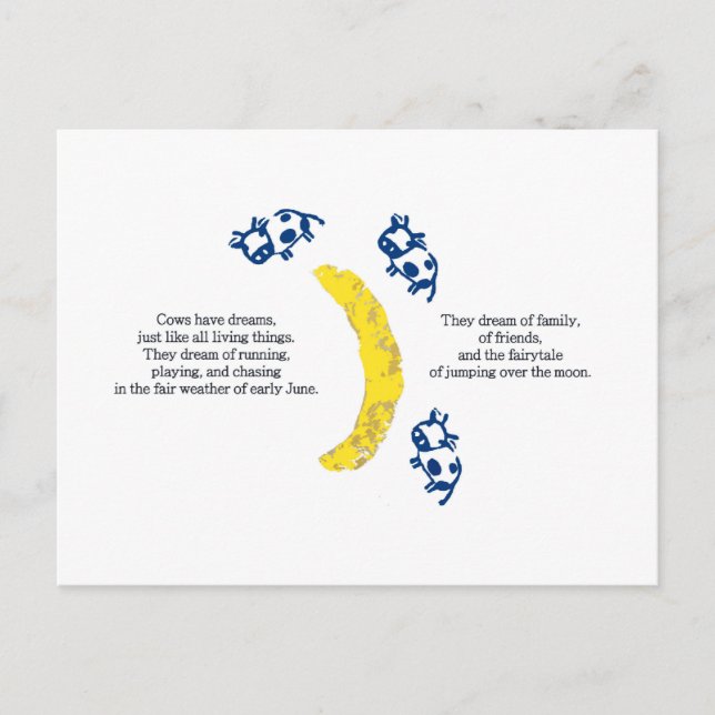 Cartão Postal Cartão-postal das Vacas na Lua (Frente)